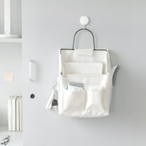 Closet Hanging Organizer Shelves Canvas Storage, Small Item Compartment for Wardrobe, 30.5cm Height White or Gray Space Saver