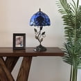 thumbnail image 6 of Blue Stained Glass Table Lamp  Baroque Style Included LED Bulb for Living Room Bedroom Bedside 10"W*10"D*20"H, 6 of 7