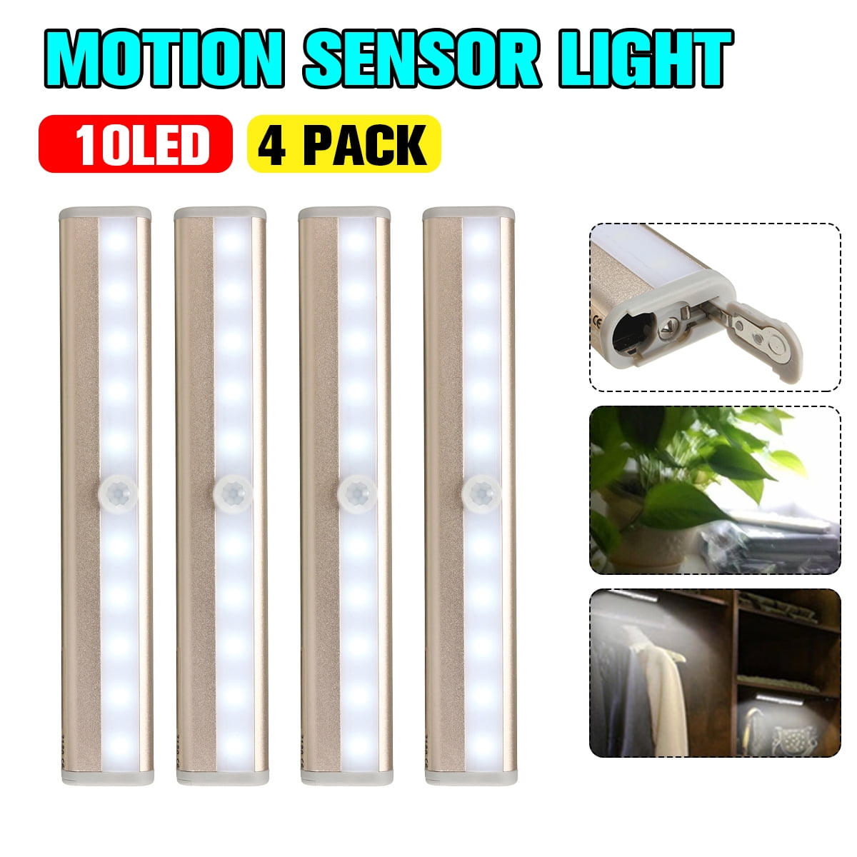 10 LED Under Lighting,Closet Lights Motion Sensor