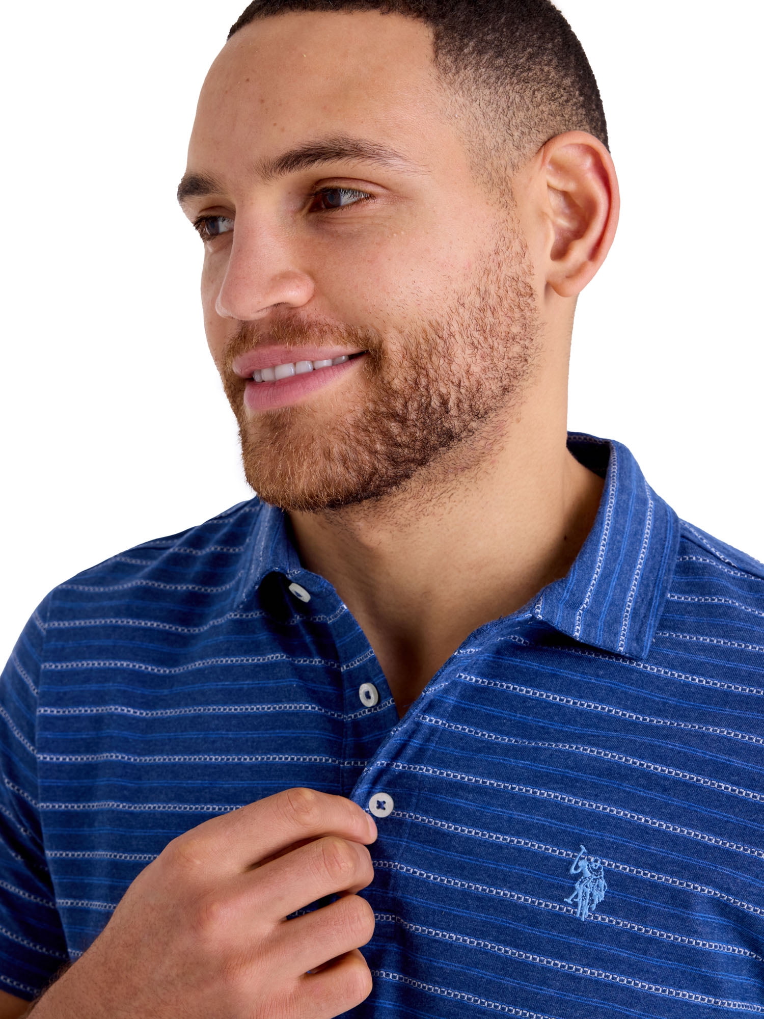 U.S. Polo Assn. Men's Textured Stripe Polo Shirt