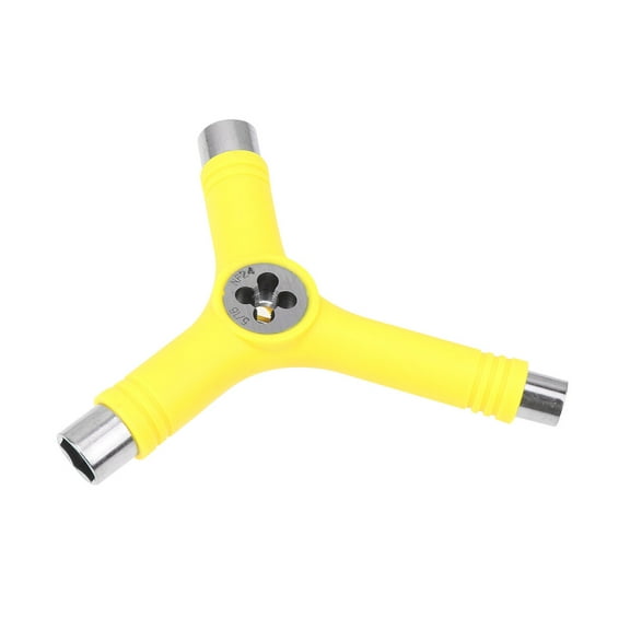 TABLZONE Y-Tool Skateboard Wrench - Yellow Metal Universal Adjusting Tool for Skateboards, Lightweight and Portable