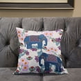 thumbnail image 5 of Two Elephants Indoor/Outdoor Pillow with Removable Cover in Blue Pink Gray20x20, 5 of 5