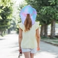 thumbnail image 4 of Girls Sun Hat for Kids UV Protection Unicorn Summer Hat Beach Play Hats Wide Brim Neck Flap for Girls Ponytail Hat 3-8 Years, 4 of 7