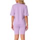 thumbnail image 3 of INSPIRAR CHIC Conjuntos de 2 Piezas para Mujeres, Camiseta de Manga Corta con Letras Impresas, Pantalones Cortos Bodycon, Conjuntos de Lounge XS Púrpura, 3 of 6