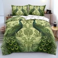 thumbnail image 1 of Housse de Couette Paon Simple Lignes Géométriques Housse de Couette Rayée Oiseau Literie, 1 of 6