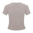 thumbnail image 6 of Women's T-Shirts Slim Short Sleeve Basic Sexy Slim Bottom T Shirt Tops for Casual Wear and Stylish Outfits, 6 of 6