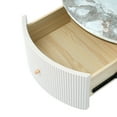 thumbnail image 4 of Table Basse Ronde Moderne avec 2 Grands Tiroirs, Table d'Appoint de Rangement (31,5 Pieds'), 4 of 33