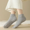 thumbnail image 2 of Women's 3-Pack Non-Slip Plush Fuzzy Ankle Socks with Grips and Soft Cozy Texture - Multicolored-1, 2 of 6