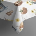 thumbnail image 4 of White Highland Cow Bucket Flower Pattern Rectangle Tablecloth 60"x102",Waterproof Polyester Rectangle Table Cloth, Wipeable Spillproof Polyester Tablecloth for Dining, Camping, Indoor and Outdoor, 4 of 6