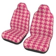 thumbnail image 1 of ZNDUO Pink Houndstooth Pattern Car Seat Covers, Breathable Polyester Universal Seat Covers for Cars, 2PCS Car Seat Covers Front Seats Only, 1 of 8