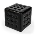 thumbnail image 2 of Beaumont Lane Leather Black Ottoman Cube 18"W Unassembled, 2 of 7