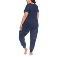 thumbnail image 5 of Honeydew Women's 2-piece Pajama Cotton Blend Embroidered Top and Pants Lounge Set-Blue / 3X, 5 of 7