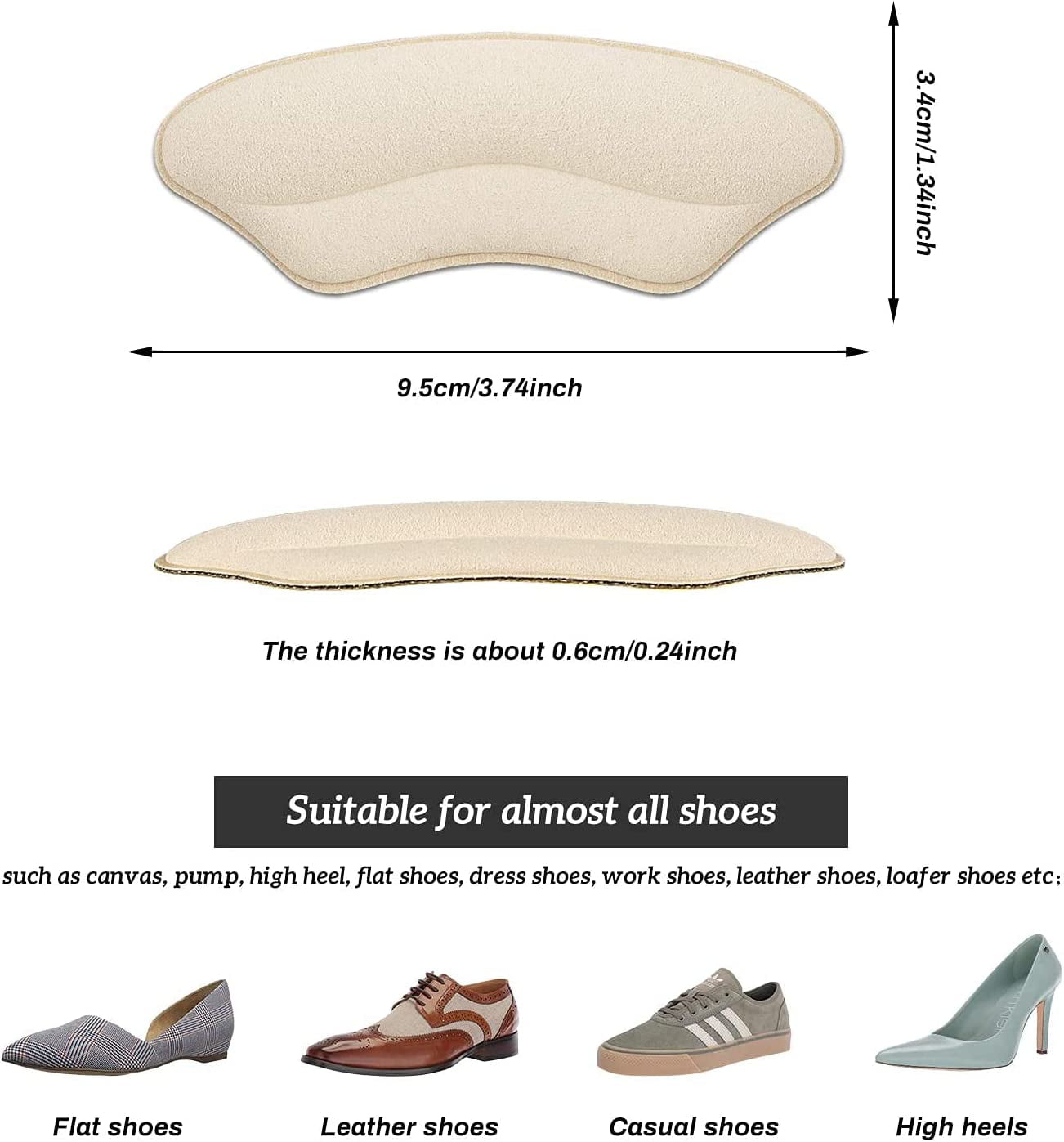 Amazon.com: Gel Heel Pads [12 PCS] Soft High Heel Pads Shoe Pads Silicone  Gel Heel Cushion Inserts for Women Foot Care Shoe Inserts Pad Insoles,  Prevent Back Heel Pain and Improve Loose