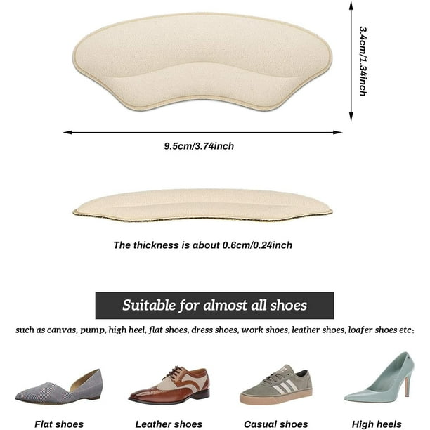 2 Pairs Premium Heel Pads for Shoes Too Big Self Adhesive Heel Inserts for Women Men Heel Grips to Improve Shoe Fit and Comfort Walmart