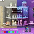 thumbnail image 4 of Homall Wine Bar Cabinet with RGB LED Lights Outlet, Bar Table Home Mini Bar Coffee Bar with Power Strip , Kitchen & Bar Wine Rack with Mobile App Control, White, 4 of 7