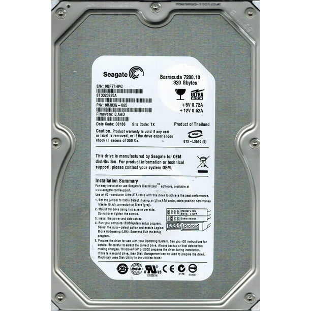 Seagate St330a P N 9bj03g 065 F W 3 d 3gb Tk Walmart Com Walmart Com
