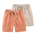 thumbnail image 2 of Lopecy-Sta Kids Casual Shorts Beach Wear 2pc Baby Toddlers Boys Girls Light Cotton Linen Shorts Pants Summer Solid Casual Sports Shorts with Drawstring for Kids, 2 of 9