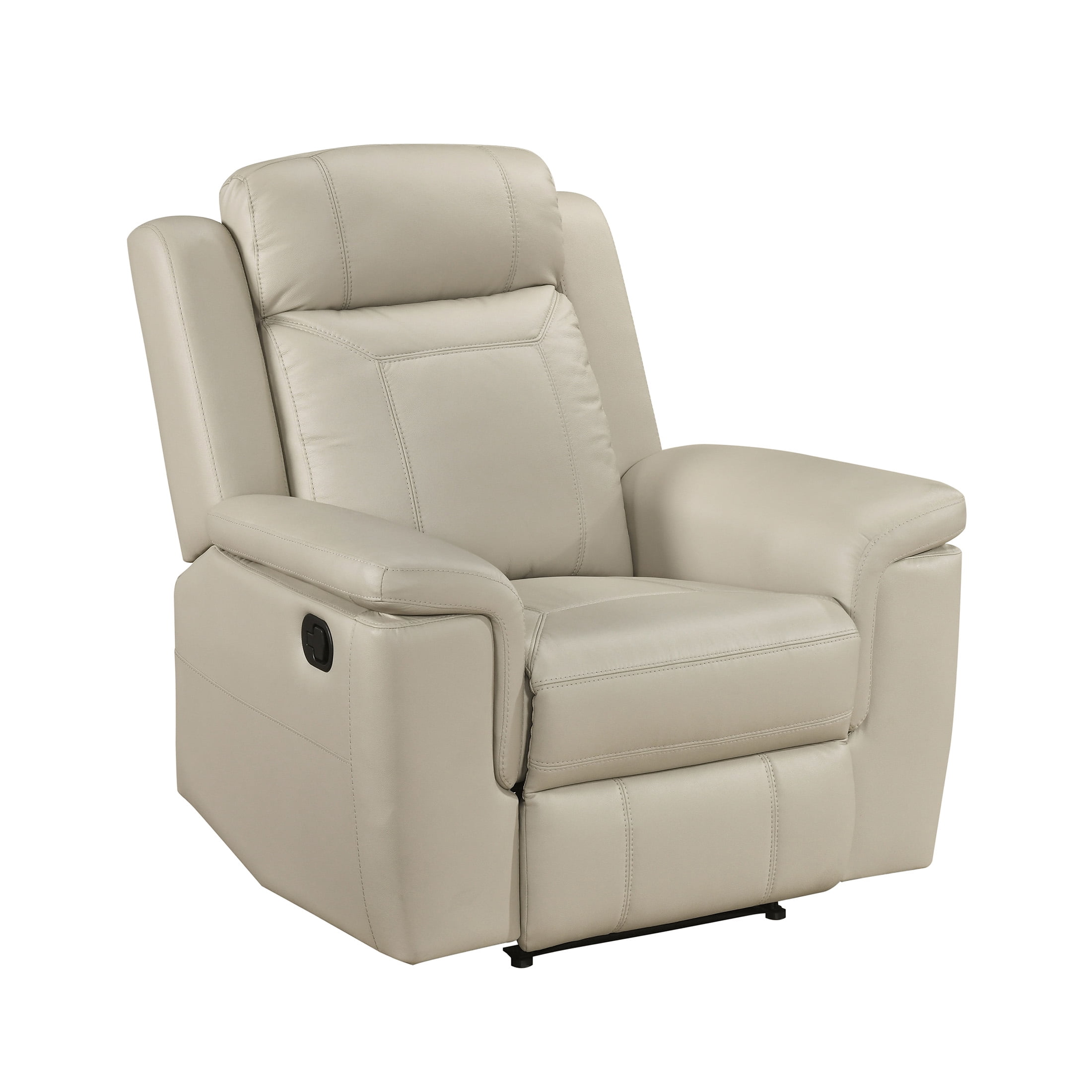 OakvillePark Livaro Leather Match Manual Reclining Chair, Beige