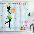 thumbnail image 1 of Ambesonne Fun Shower Curtain, Mother with Cake Cartoon, 69"Wx75"L, Multicolor, 1 of 3