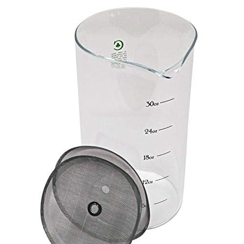 French Press Replacement Glass Carafe; fits Bodum, Café Crush Club