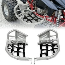 Kojem Nerf Bars Foot Pegs Silvery Bars Black Webbing Nets for Honda TRX 400EX 400X (Silver Nerf Black Nets) 1999-2014