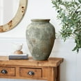 thumbnail image 3 of LuxenHome Rustic Ceramic Flower Vase,13'' Gold and Brown Terracotta Urn Vase for Room Decor Entry Way Table Home Decor,Farmhouse Vintage Pottery Vase Living Room Home Decor, 3 of 10