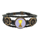 thumbnail image 1 of Solar garden Metal Tower Pulsera marina tejida en cuero, 1 of 4