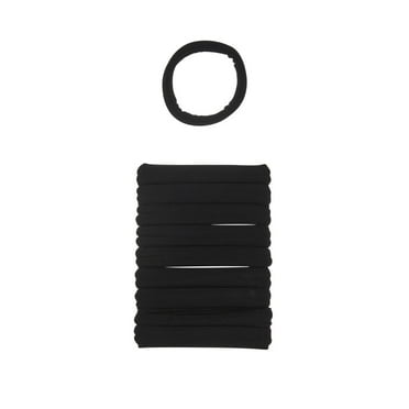Scunci No Damage Hosiery Ponytail Hair Ties, Black, 10 Count