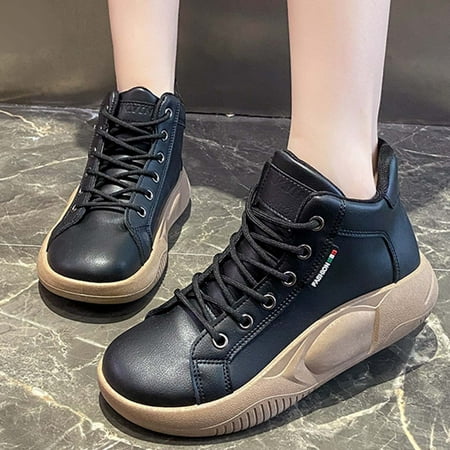 

Binmer Spring And Autumn Thick Soled Rocking Shoes Versatile Women s Single Shoes High Top Small White Shoes Casual Retro Women s Shoes