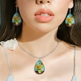 thumbnail image 5 of WIRESTER Stainless Steel Sunflowers Blue By Van Gogh Teardrop-Shaped Earring Necklace Jewelry Set for Women Valentines Day Gifts, 5 of 6