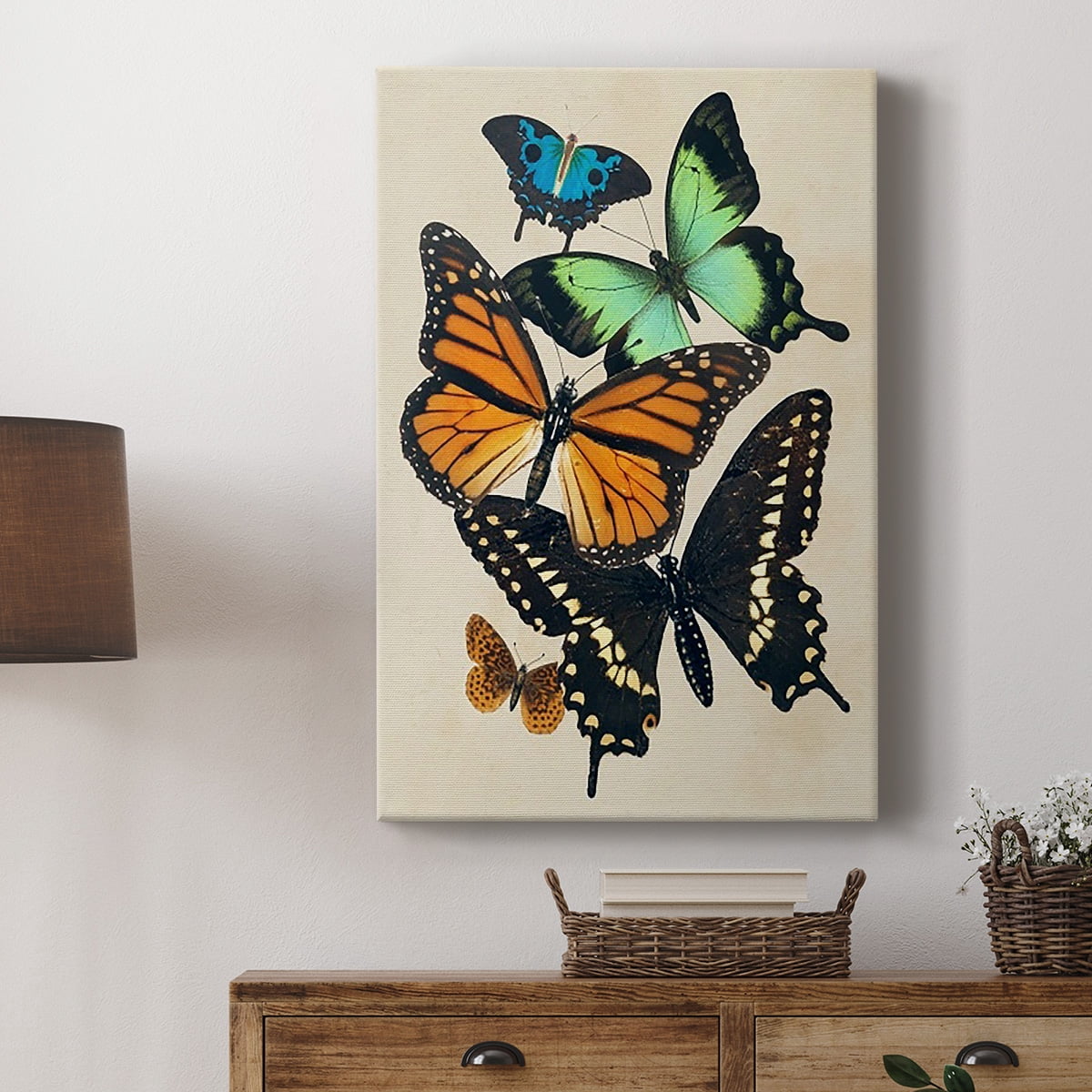 Collaged Butterflies I Premium Gallery Wrapped Canvas - Ready to Hang