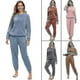 thumbnail image 3 of Pijamas cálidos de invierno más conjunto de pijamas suaves con cuello redondo y pantalones superiores de forro polar, 3 of 5