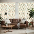 thumbnail image 2 of Ambesonne Indie Window Curtains, Retro Mustache Pattern, Each 28" W x 63" L, Orange Brown and Teal, 2 of 5