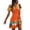 Orange, variant on Summer Dresses for Women Hawaiian Printed V Neck Short Sleeve Fashion Flowy Wrap Dress Party Beach Sundress