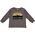thumbnail image 3 of Inktastic Jackson Mississippi Skyline Retro Boys or Girls Long Sleeve Toddler T-Shirt, 3 of 5