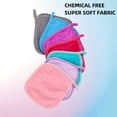 thumbnail image 3 of LNGOOR 7 Count Microfiber Makeup Remover Cloths  Reusable & Fast Drying Facial Cleansing Towels  Assorted Colors  Washcloth Set For All Skin Types, 3 of 7