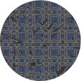 thumbnail image 1 of Ahgly Company Machine Washable Indoor Round Transitional Night Blue Area Rugs, 5' Round, 1 of 7
