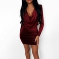 thumbnail image 2 of KaLI_store Formal Dresses for Women Wedding Guest Women's High Neck Split Bodycon Evening Long Dress ,S, 2 of 5