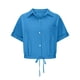 thumbnail image 5 of Camisa de manga corta con solapa y botones para mujer, top de playa con bolsillo, poliéster ligero, versátil para ocasiones informales y al aire libre, 5 of 6