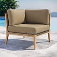 thumbnail image 2 of Modway Clearwater Outdoor Patio Teak Wood Corner Chair in Gray Light Brown, 2 of 8