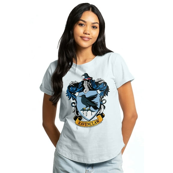 Harry Potter Ravenclaw Crest Women's Graphic T-Shirt Rolled Sleeve Tee