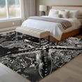 thumbnail image 5 of Area Rug 60×96in, Vintage Sea Creatures on Letter Floor Carpet Living Room Rug, Black White Starfish Coral Non-Slip Welcome Mat Indoor Rugs for Bedroom Dining Room, 5 of 9