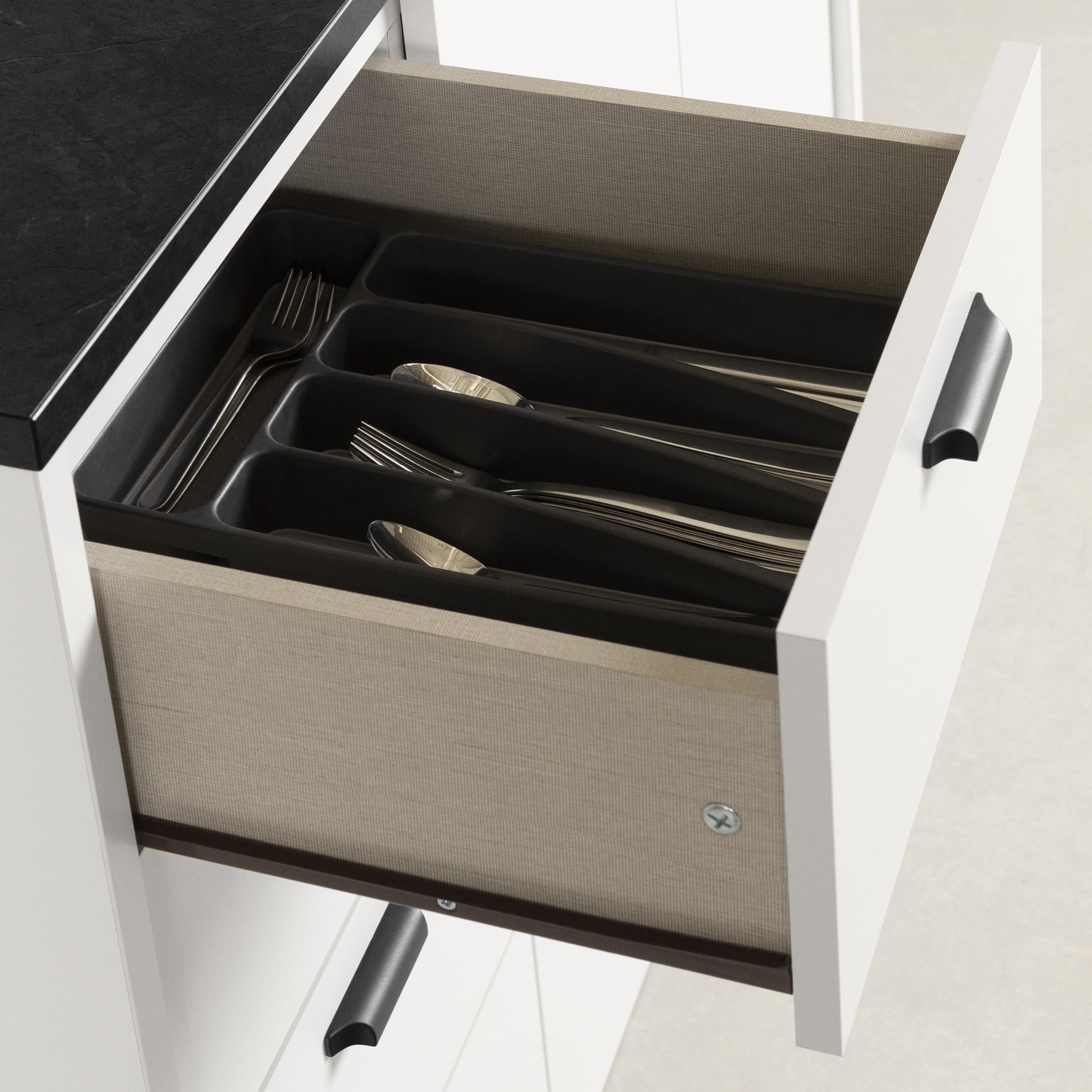 South Shore Myro, Farmhouse Kitchen Island,  Black