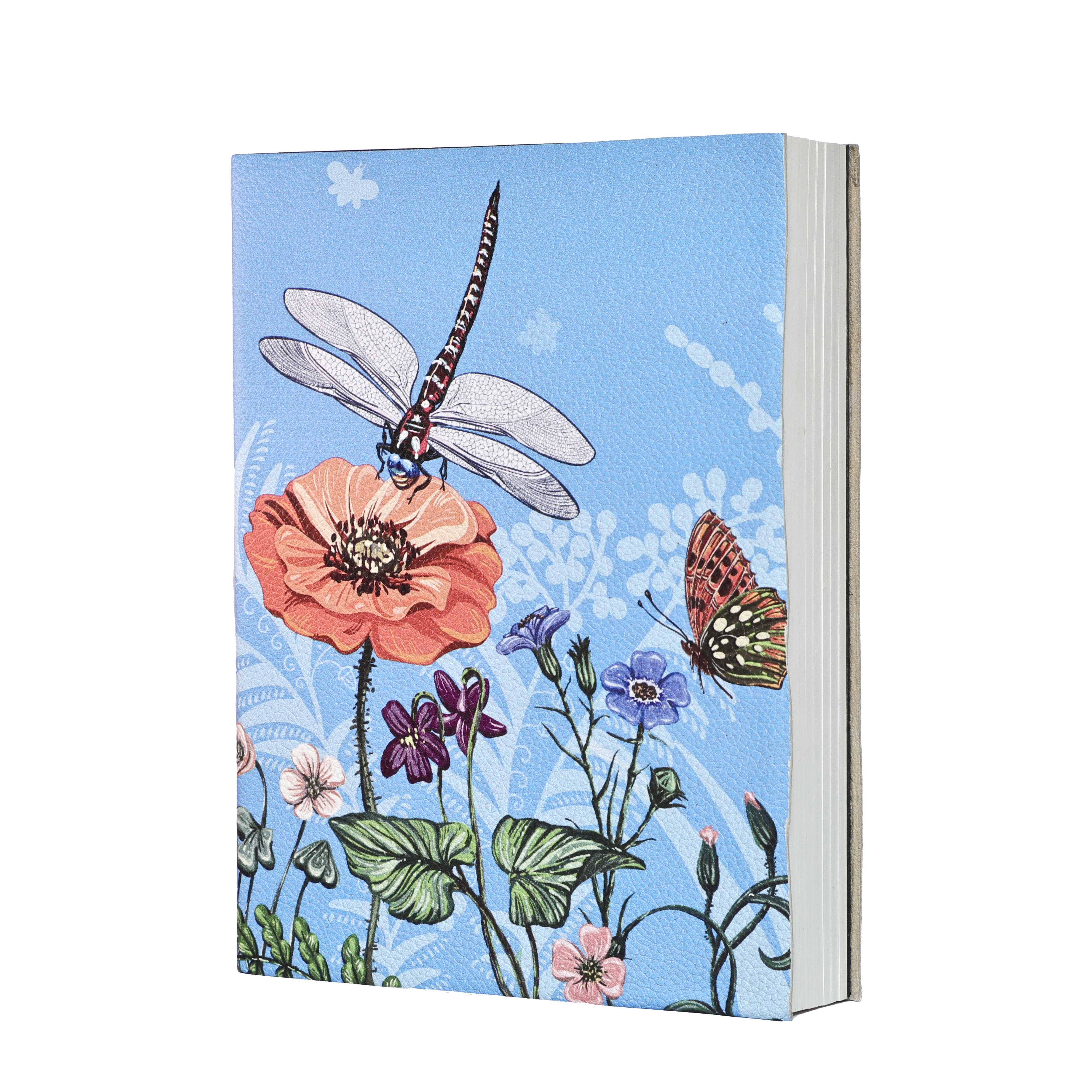 Leather Journal Notebook Blue Floral (Fiore Blu) Handmade Diary Travel Journal - Unique Gift for Her, Artists, Students, Birthday