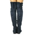 thumbnail image 2 of DREAM PAIRS Women's Fashion Faux Suede Over The Knee Thigh High Flat Boots PAULINE DARK/BLUE Size 12, 2 of 2