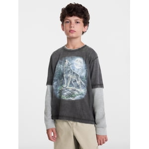Weekend Academy Boys Layered-Look Graphic Tee