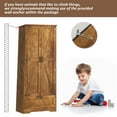 thumbnail image 6 of Walsunny 65" Tall Pantry Cabinet Wood Food Cabinet Pantry Storage Organizer Freestanding with 2 Doors 4 Shelves 1 Drawer for Kitchen Dining Room Living Room Brown, 6 of 9