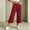 Wine, variant on Endives Capri Pants for Women High Waist Stretchy Pull On Loose Walking Pants With Side Pockets Lightweight Straight Leg Crop Pants