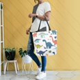 thumbnail image 4 of FORMRS Womens Canvas Tote Bag with Zipper Inner Pocket Shoulder Handbag, Dinosaur Pattern, 4 of 7