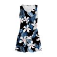 thumbnail image 4 of Huresd Tank Dress for Women 2024 A Line Flowy Mini Dress with Pocket V Neck Sleeveless Hawaiian Palm Tree Print Beach Dresses for Women Blue L, 4 of 5